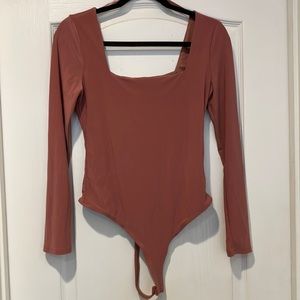 Blush square neck bodysuit